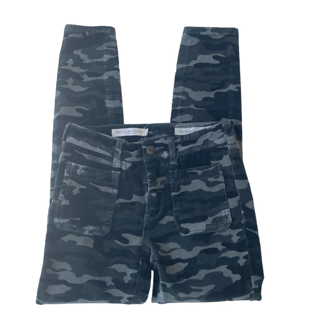 Pilcro And The Letterpress Anthropologie Corduroy Camo High Rise Skinny Size 25